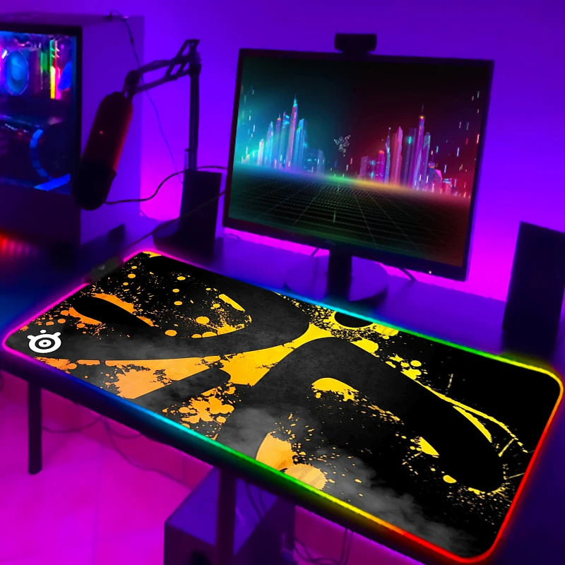 Rgb Mouse Pad Xxl Steelseries Laptop Mat Gaming Mousepad Backlit Keyboard Gamer Girl Table Pads Deskpad Mausepad Cs Go