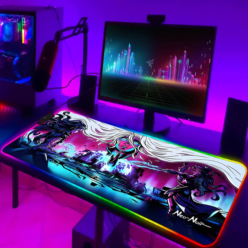Rgb Mouse Pad Xxl Steelseries Laptop Mat Gaming Mousepad Backlit Keyboard Gamer Girl Table Pads Deskpad Mausepad Cs Go